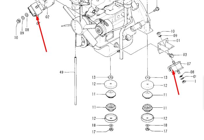 Hitachi 4255652 Подушка опоры двигателя для EX100, EX120