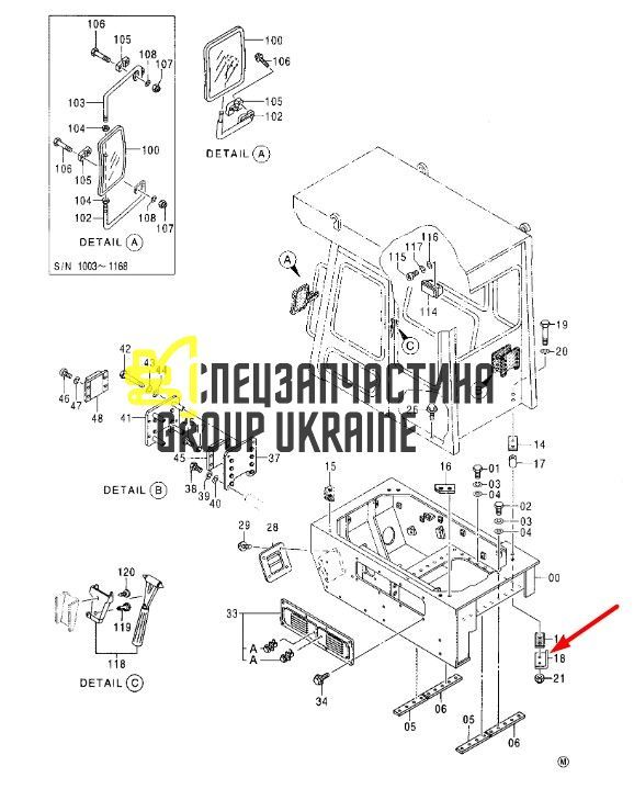 Упорная шайба Kawasaki K5V200 K3V180 10 427-4701 Hitachi