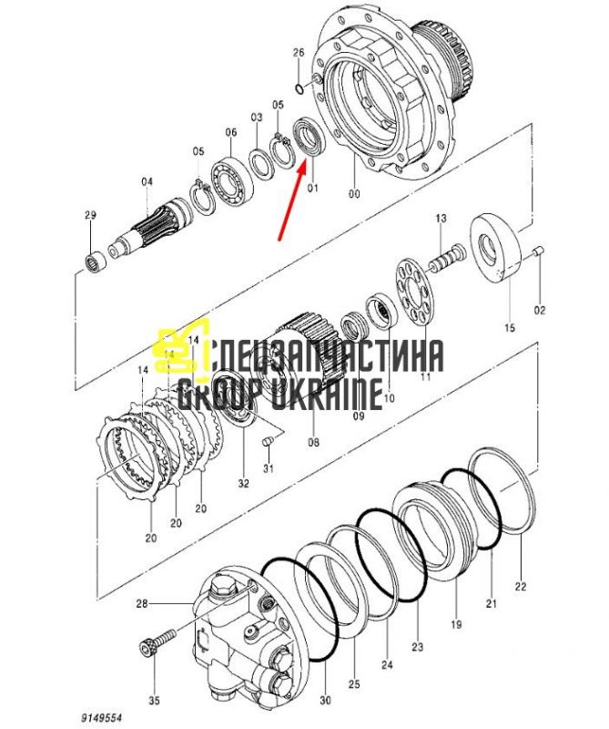 Сальник Kawasaki K3V 4364328 Hitachi