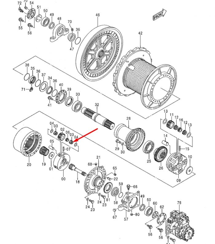 4371402 Игольчатый роликовый подшипник Hitachi ZX330, ZX360