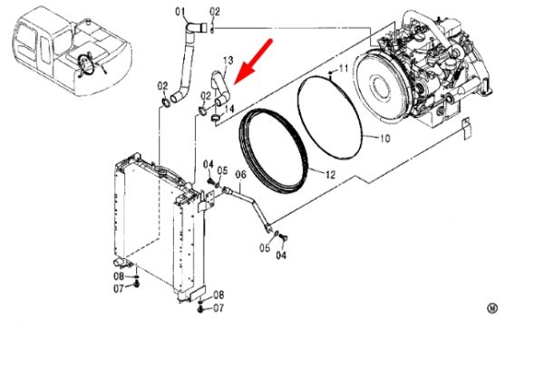 Hitachi 2046565 Патрубок воздушный для ZX110, ZX120