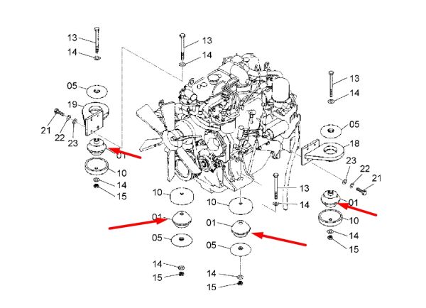 Hitachi 4653734 Подушка двигателя для ZX140, ZX160, ZX180