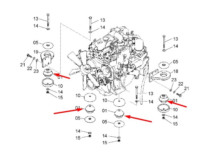 Hitachi 4653734 Подушка двигателя для ZX140, ZX160, ZX180