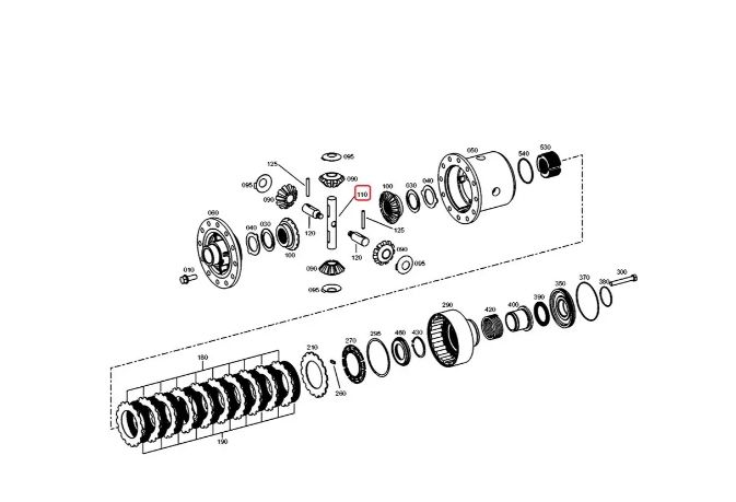 ZF 4481.316.038, 364-4400, ZGAQ-03888, 84353925 Ось крестовины дифференциала D=32 L=199 на мост MTL