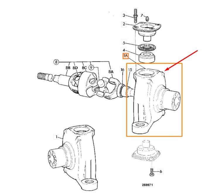 JCB 453/23303, 453/23102 Поворотный кулак для 531-70 540 570