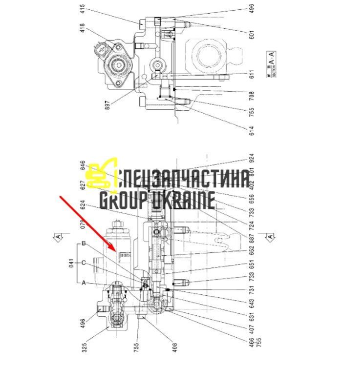Клапан-соленоид гидронасоса Kawasaki K5V200DPH 4654325 Handok
