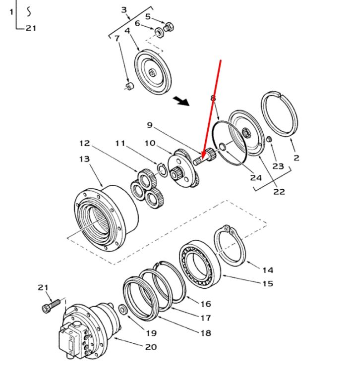 47046028 Вал главной передачи CASE CX28