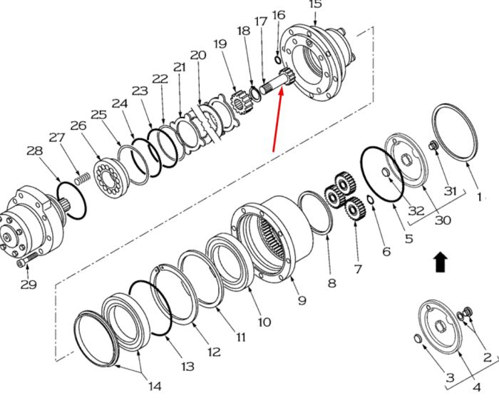 47046061 Вал главной передачи CASE CX15