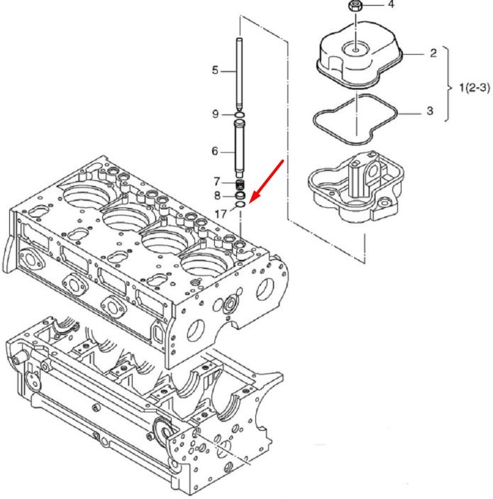 50288100 Уплотнительное кольцо нижнее Hatz 2L30, 2L40, 2L41, 3L40, 4L40