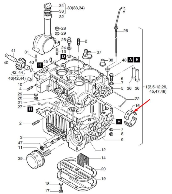 50324200 Вкладыш коренной 0,5 Hatz 2G30, 2G40