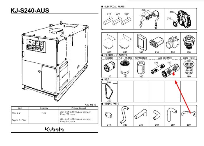 Kubota 59800-26110 Фильтр воздушный для L4740, L5040, M6040