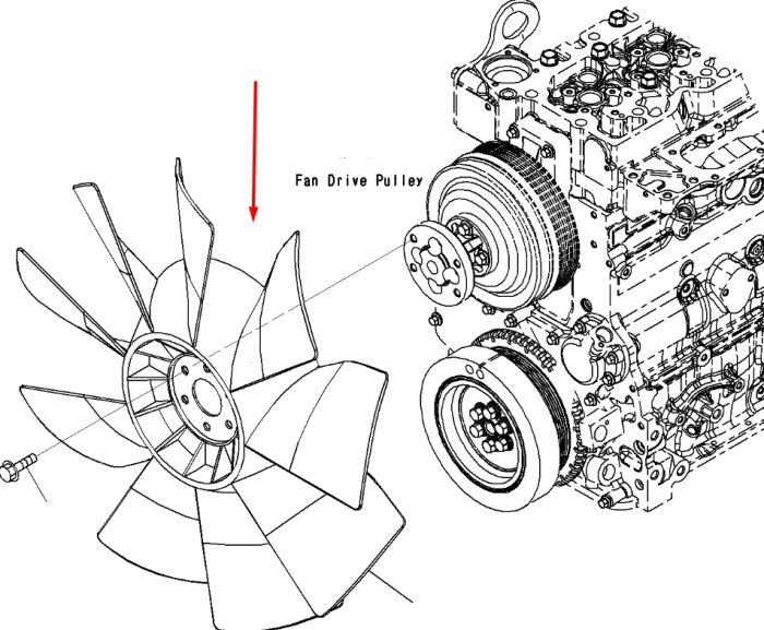 Komatsu 600-625-7620 Крыльчатка для двигателя 6D102E экскаватор PC200, PC220