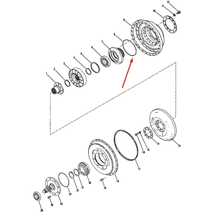 60K40624 Уплотнительное кольцо DANA Spicer 32000, C270, C320, C330, HR32, TE15