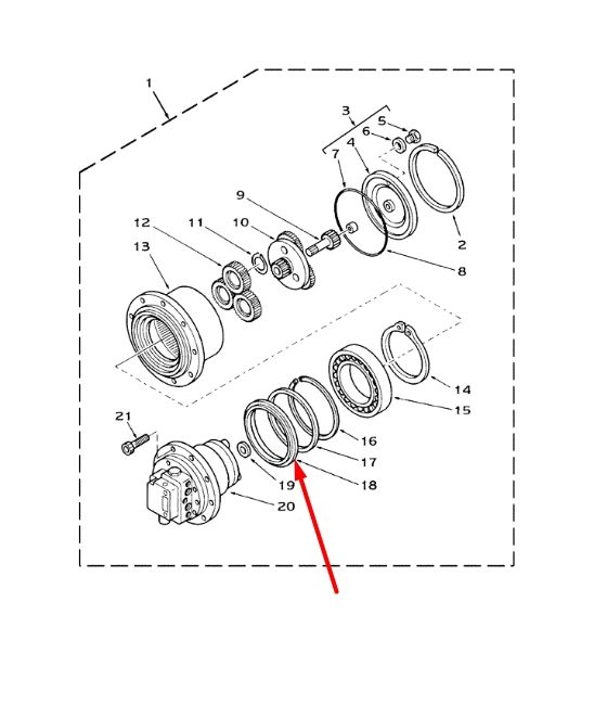 6191882M1 Сальник бортового редуктора для CASE 35, даукон, ущільнення