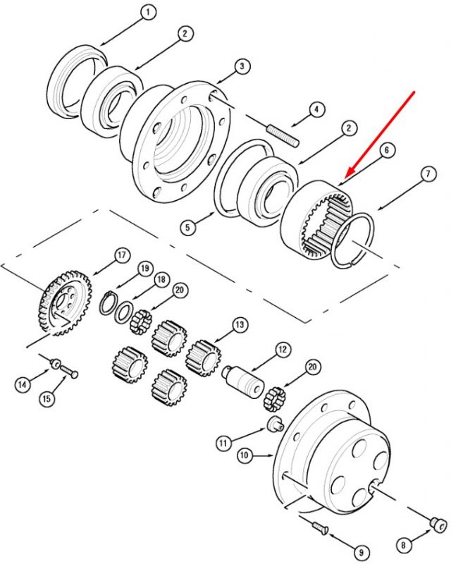06914449 (134299) Шестерня корончатая New Holland, Carraro Z60 M3