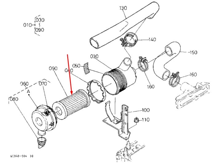 Kubota 6A100-82630 Фильтр воздушный U15, U17