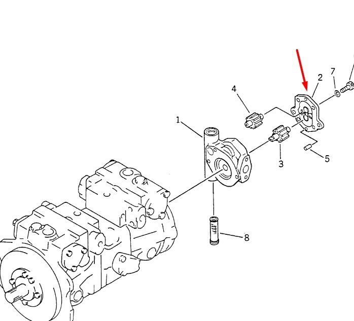 Komatsu 704-24-24410 Насос шестеренчатый для HPV75, Handok