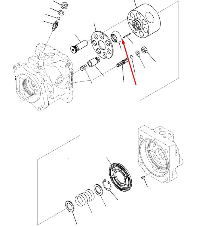 708-1W-43350 Фиксатор направляющей Komatsu PC600, PC650, PC700