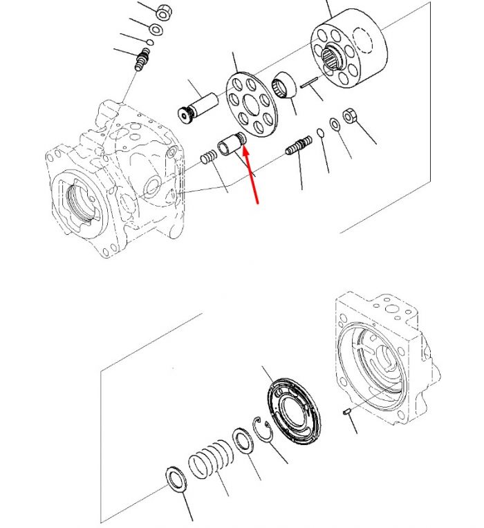 708-1W-44130 Поршень сервоуправления гидронасоса Komatsu PC600, PC650, PC700