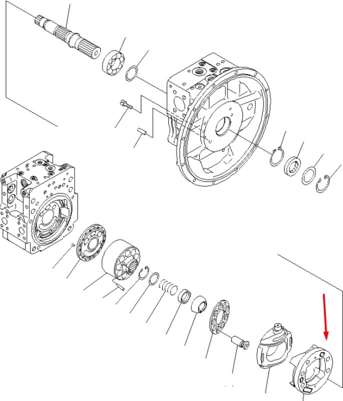 Komatsu 708-2L-06262 Суппорт люльки для гидравлики HPV112 Handok