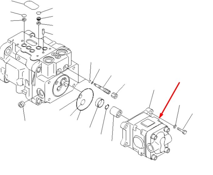 Komatsu 708-3S-04541 Насос шестеренчатый для PC40MR, PC50MR, PC58UU