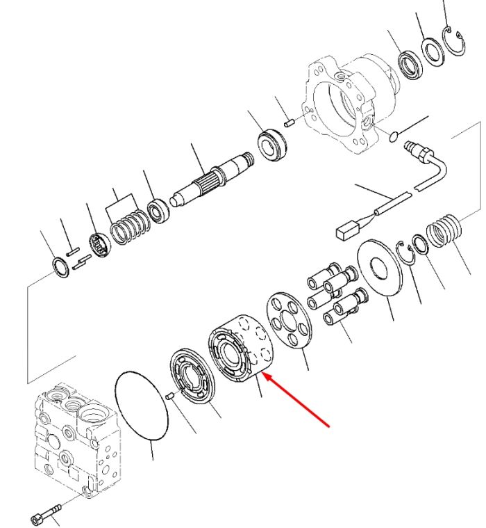 Komatsu 708-7S-13130, 708-7S-13120 Блок цилиндров для гидравлики D51 fan motor