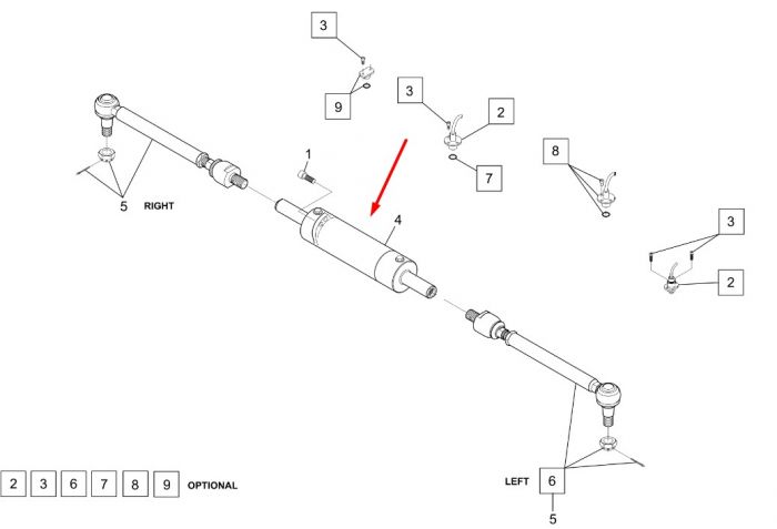71491226 Цилиндр рулевой в сборе New Holland