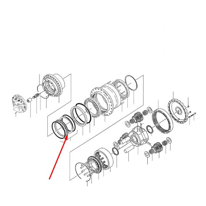 Сальник бортового редуктора 719282 Komatsu SOLAR 150LC-V даукон, уплотнение