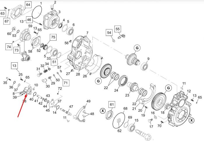 72117631 Цилиндр New Holland, Dana Spiсer