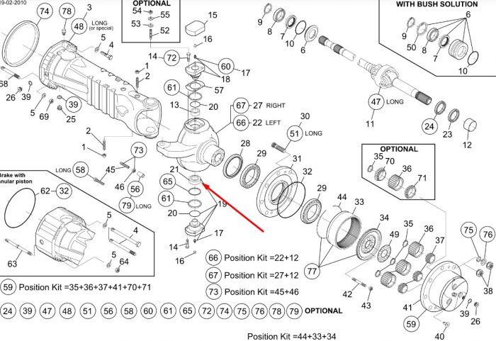 76086060 (Z104535, 6912778, 71482494, Z101749) Подшипник скольжения нижний шкворня New Holland, Dana Spicer