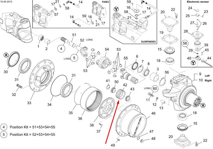 87674600 (770.06.105.01) Шестерня-сателит New Holland, DANA Spicer T8.390/T8050/MX340