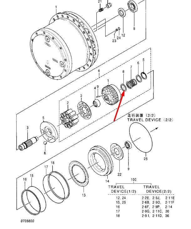 0692803 Подшипник Hitachi EX150