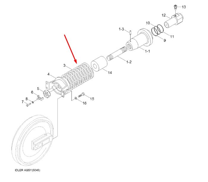 Hyundai 81QA.14015 (81QA-14014) Натяжитель гусеницы для R380LC-9