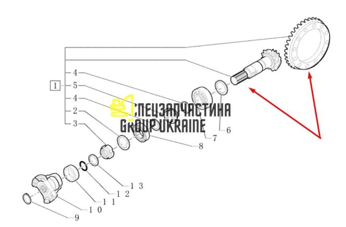 063338 Главная (коническая) пара Z=12/33 Carraro