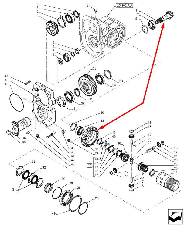 87385863 Главная пара New Holland, Dana Spicer Z=10T/44T