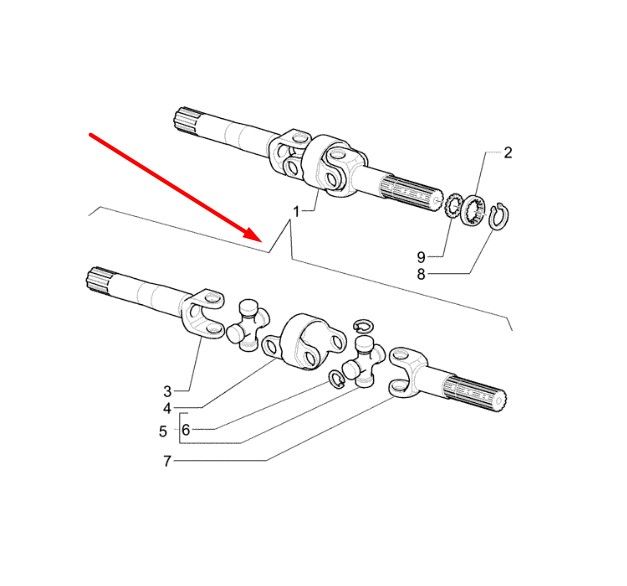 Полуось в сборе 85827741, 149148 Carraro Komatsu WB93/97R/S