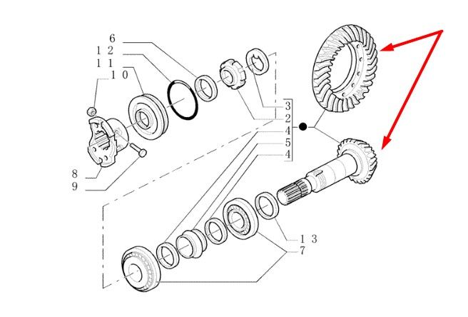 85807988 (65472, 83952516, W23CAR-65472, 0.900.0667.0, N13500) Главная пара New Holland, Carraro 12/32