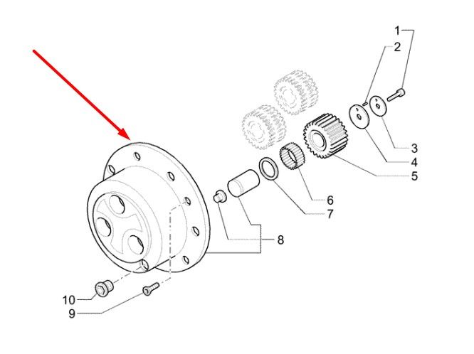 175977A1 (66055, 066055, CA0066055, 85808274, 244.0.312, 1000139275, 8035233, 7000060, 24001899129) Крышка бортового редуктора New Holland, Carraro