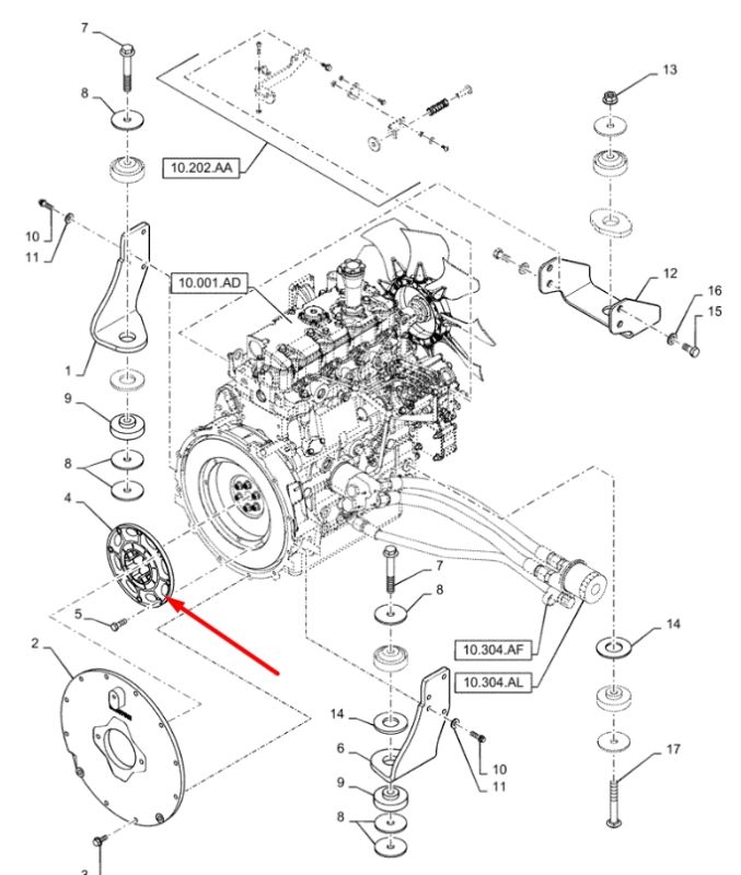 87670983 Гибкая муфта экскаватора New Holland, Case