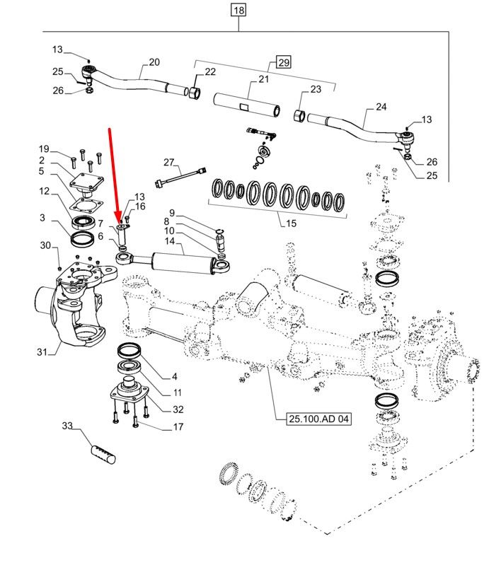 87674623 (770.24.007.01) Палец гидроцилиндра New Holland, Dana Spicer Mag.310