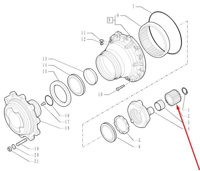 87708967 (642923) Сателлит New Holland, Carraro Z=31