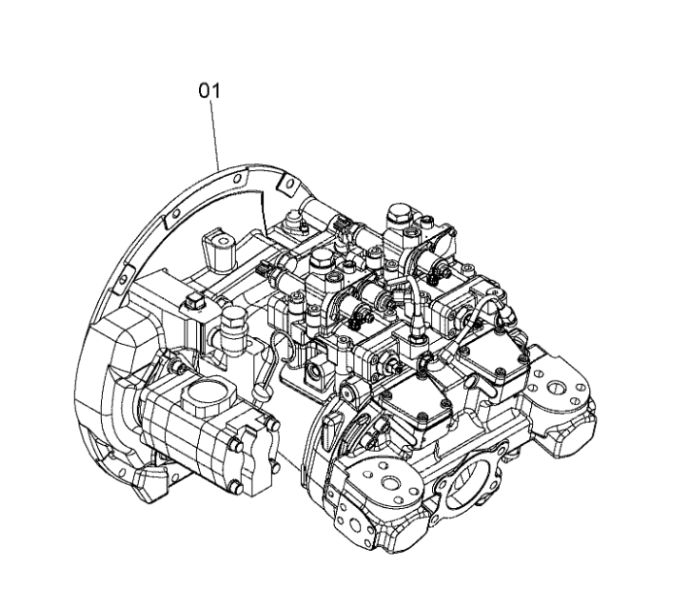 Hitachi 9275110 Насос гидравлический с корпусом редуктора