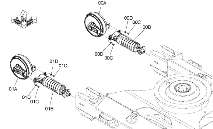 Hitachi 9303132 Натяжитель гусеницы для ZX200-5G