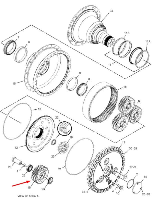 9G8638 Шестерня, сателлит Z=40 Caterpillar D6H