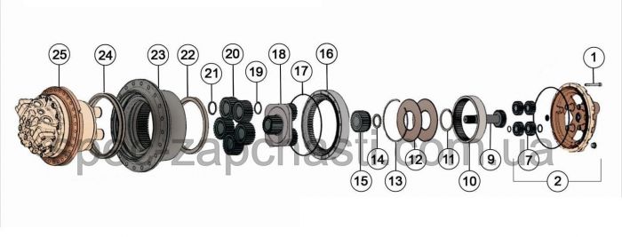 332/H3930 Шестерня бортового редуктора JCB JS190, JS200, JS210, JS220, JS235, JS240, JS260 (планетарна) 