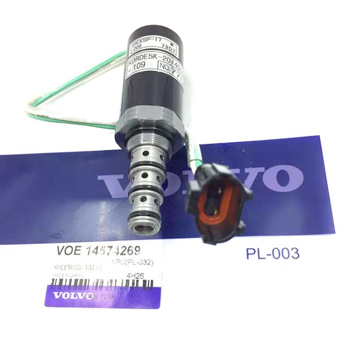 VOE14604266, VOE14574269  Клапан-соленоид гидронасоса Kawasaki K3V112DT 20/950631