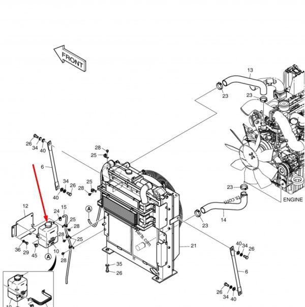Doosan K1038409 Расширительный бак для DX140 160 170