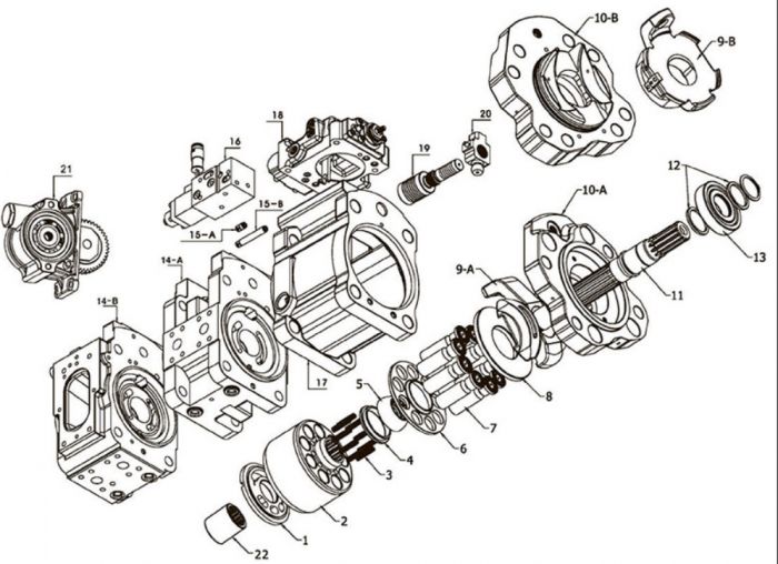 Основной гидравлический насос Kawasaki K3V63DTP JCB JS160W (20/925753, 20/925517, 20/925517R, 333/J3129, 333/J2892)