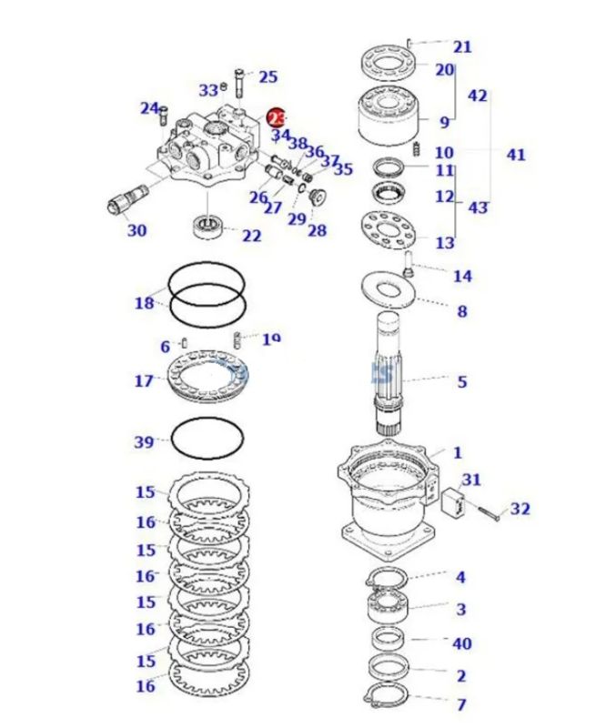 Doosan K9002105 Крышка поворотного мотора DX340LC