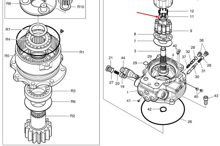 Doosan K9006226 Сферическая втулка для DX53W, DX55W